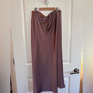 Zara Satin Maxi Skirt - Mauve